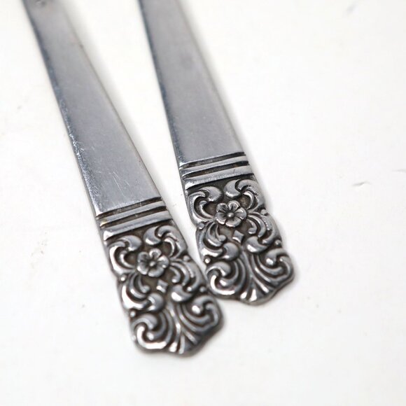 Vintage Ornate Levco Stainless Steel Forks (set of 2) - Japan Floral Cutlery - Picture 6 of 8